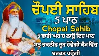 ਦੁਖੀਆਂ ਦੇ ਦੁੱਖ ਅਤੇ ਰੋਗੀਆਂ ਦੇ ਰੋਗ ਕੱਟੇ ਜਾਣਗੇ | ਚੌਪਈ ਸਾਹਿਬ | 5 ਪਾਠ ਚੌਪਈ ਸਾਹਿਬ | chopai sahib | Chaupai