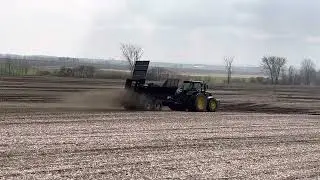 K two duo 1200 John Deere 6230r spreading manure