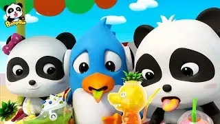 Baby Panda's Dinosaur Shaped Juice | Wonderful Fruit Juice Van | Nursery Rhymes| Kids Songs |BabyBus