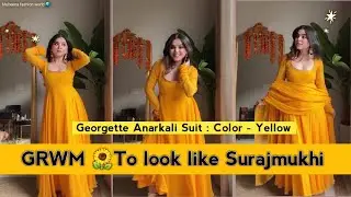 Georgette Anarkali Suit : Color - Yellow#mubeena_fashion #fashion#yellow #anarkali#viralvideo#trends