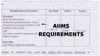 AIIMS MSC LIFE SCIENCE/BIOTECHNOLOGY/BIOCHEMISTRY NEW REQUIREMENTS #msc #mscjobs
