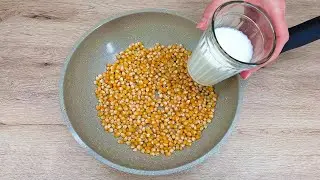 Es gibt 1 Tasse Mais und Milch, ein einfaches und k&ouml;stliches Karamell Popcorn Rezept