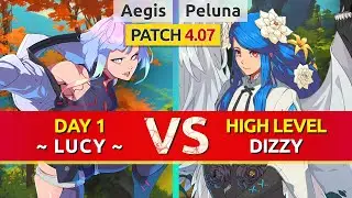 GGST ▰ Aegis (Day 1 Lucy) vs Peluna (Dizzy). High Level Gameplay