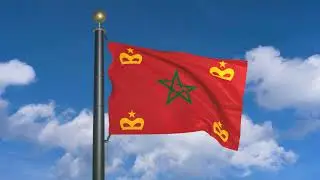 Naval Ensign of Morocco (moving clouds)