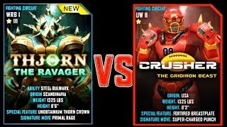 REAL STEEL WRB THJORN VS CRUSHER New Robots UPDATE (Живая сталь)