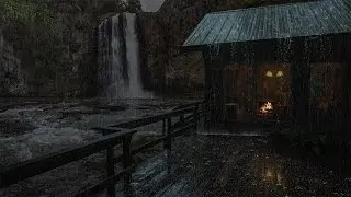Perfect Ambience for Deep, Healing Sleep😴No Ads – Cozy Forest Night with Rain & Stream Sounds🌧️🔥