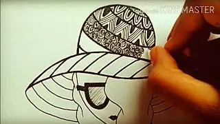 Easy step by step hat zentangle design with girl | Easy hat zentangle design | Life of Eyal