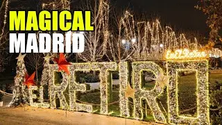 Madrid Christmas Lights 2025 🎄 Retiro Park Night Walking Tour (4K)