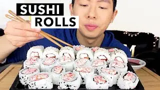 SUSHI MUKBANG | CALIFORNIA ROLLS TRAY | STORYTIME: Why I Have No Friends | Eating Show