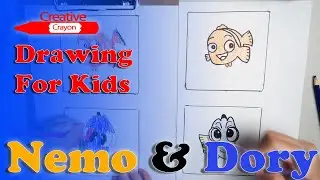 How to draw Nemo and Dory from Finding Nemo. Drawing Tutorial for Kids
