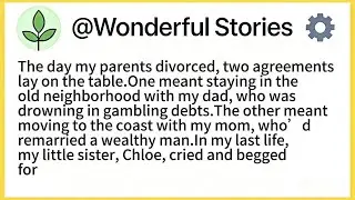 The day my parents divorced, two agreements lay on the table.One meant staying in the old