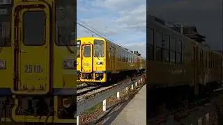 大三東駅へと向かう、島原鉄道の2両編成列車。長崎県島原市。#鉄道