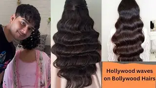 Hollywood Waves on Desi Hair | Step-by-Step Tutorial for Long Hairs #voluminous #curls