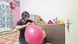Red colour big balloon blowing // aj to bahut mushkil hui balloon fulane me ❣️