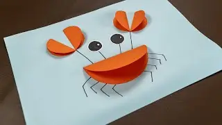 Paper Crafts for Kids - Paper Circle Crab - DIY Craft