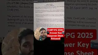 Cuet Pg 2025 official Answer key released #cuetpg2025 Cuet 2025 response sheet released
