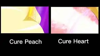 Cure Peach vs. Cure Heart Transformations