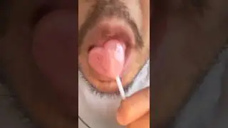 ASMR Heart Lollipop crunchy eating sounds mukbang #youtubeshorts  #shorts