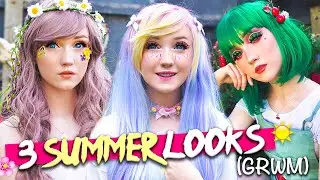 3 KAWAII SUMMER LOOKS! ☀️🍉 MAKEUP TUTORIAL / GET READY WITH ME 💖