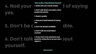 HOW TO BECOME A MYSTERIOUS PERSON? #motivation #fyp #quotes