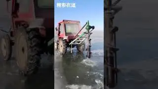 Amazing fish trap system on ice lake||