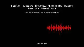 2512.06232 - Opinion: Learning Intuitive Physics May Require More than Visual Data