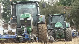 John Deere 8530 & 6190R ploughing w/ 2x 7-Furrow Överum Ploughs | Front Ploughing | DK Agriculture