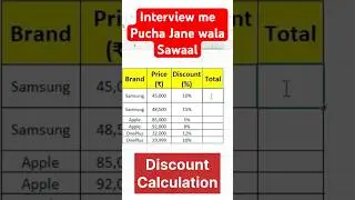Excel Interview में सबसे ज़्यादा पूछे जाने वाले सवाल | #shorts #shortvideo