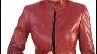 Red Leather Blazer and Skirt