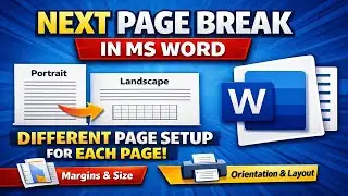 MS Word Section Break (Next Page) | Har Page Ka Layout Alag Kaise Kare? #msword