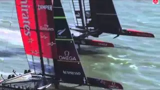 America's Cup Race18 upwind cross