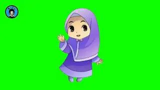 GREEN SCREEN ANIMASI KARTUN MUSLIMAH #nocopyrightmusic #no
