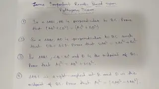 Similar Triangles: Some important results based upon Pythagoras Theorem
