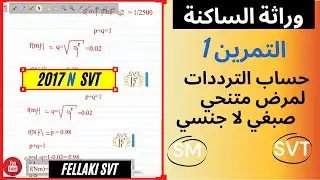 التمرين1 وراثة الساكنة  : حساب الترددات لمرض متنحي و محمول على صبغي لا جنسي