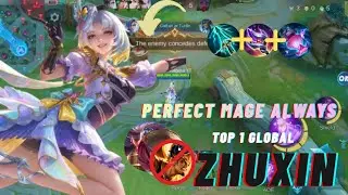 Zhuxin Current Meta Mage !! Rank pushing With 4 Random Men !! Top 1 Global Zhuxin Build - MLBB