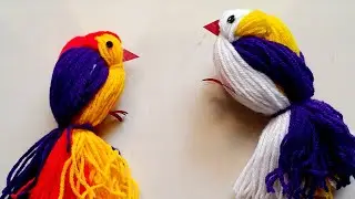 Woolen thread bird making step by step video|diy yarn bird making #diy #design #artandcraft 