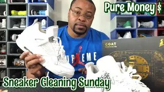 #sneakercleaningsunday #goatshoecare #puremoney Sneaker Cleaning Sunday-Pure Money$ Air Jordan 4&rsquo;s