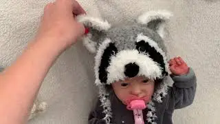 Adorable gorro de mapache para recien nacidos. Raccoon hat for baby photoshoot