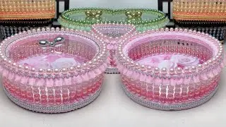 New Year Gift DIY Tutorial Making a Premium PVC Foarm Board, Bead Pearls Circle Storage Basket 