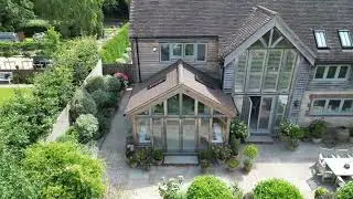 Aerial View of a David Salisbury Oak Framed Garden Room