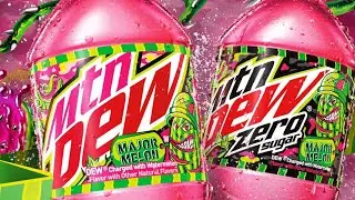 Mountain Dew Major Melon vs Mountain Dew Major Melon Zero Sugar
