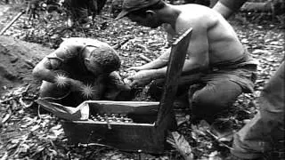 United States 28 Troop volunteers work on a strip in Shingbwiyang, Burma during W...HD Stock Footage