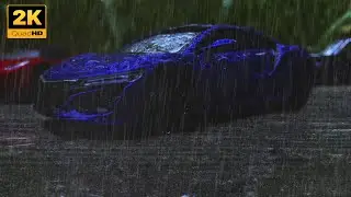 Rain Sounds on Car, Parking Places 🚘  - Heavy Rain Sounds for Sleeping 🌧️ 😴