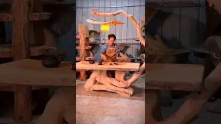 लकड़ी से बना दी जादुई चीज़! 😱🔥 #woodworking #talent #table #woodworking #woodart #facts #lampung