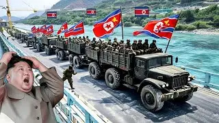 Just arrived at the Russian Bridge! North Korean troops were destroyed by advanced US missiles.
