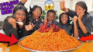 EATING 100,000 CALORIES OF PARTY JOLLOF RICE WITH GOAT MEAT CHALLENGE!!