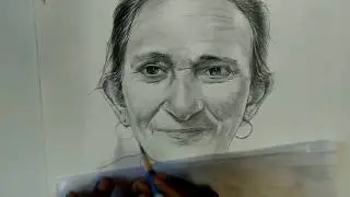 Old lady Realistic Portrait drawing tutorial