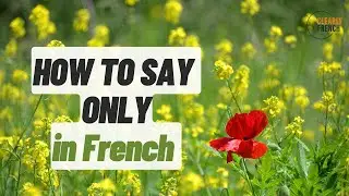 How to say ONLY in French - all levels