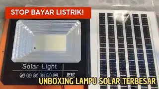 STOP BAYAR LISTRIK! Unboxing Lampu Solar TERBESAR & Terang GILA! Hemat Abis!