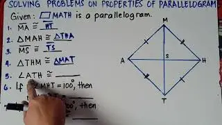 Solving Problems on Properties of Parallelogram | Explain in Detailed | Part 1 |